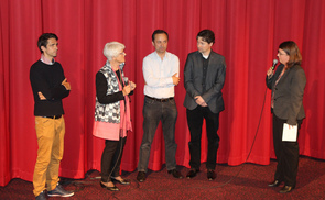  Daniel Alvermann, Erna Putz, Lothar Riedl, Peter Schierl bei der Filmpremiere im Moviemento mit Moderatorin Gabriele Eder-Cakl