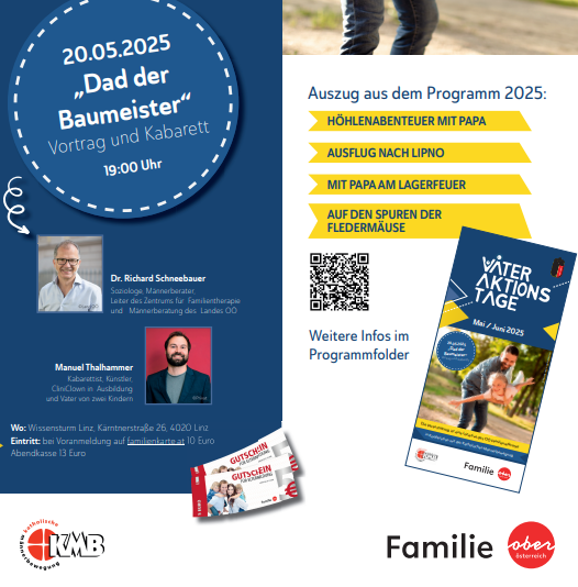 Ausschnitt aus dem Plakat zu den Väter-Aktions-Tagen mit ausgewählten Veranstaltungen